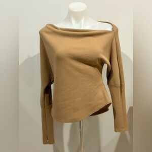 Free People Tan Off-the-Shoulder Sweater